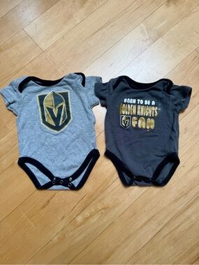 Two Las Vegas Golden Knights Infant Onesie Bodysuits - Size 3/6 Months